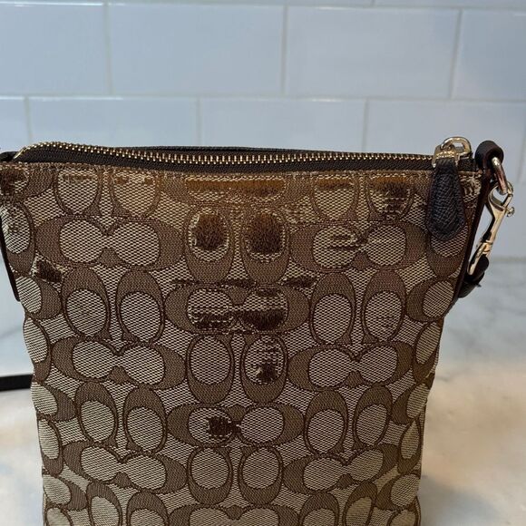 Coach Crossbody Bag Purse Handbag North/South Swingpack In Signature Fabric - Picture 5 of 14